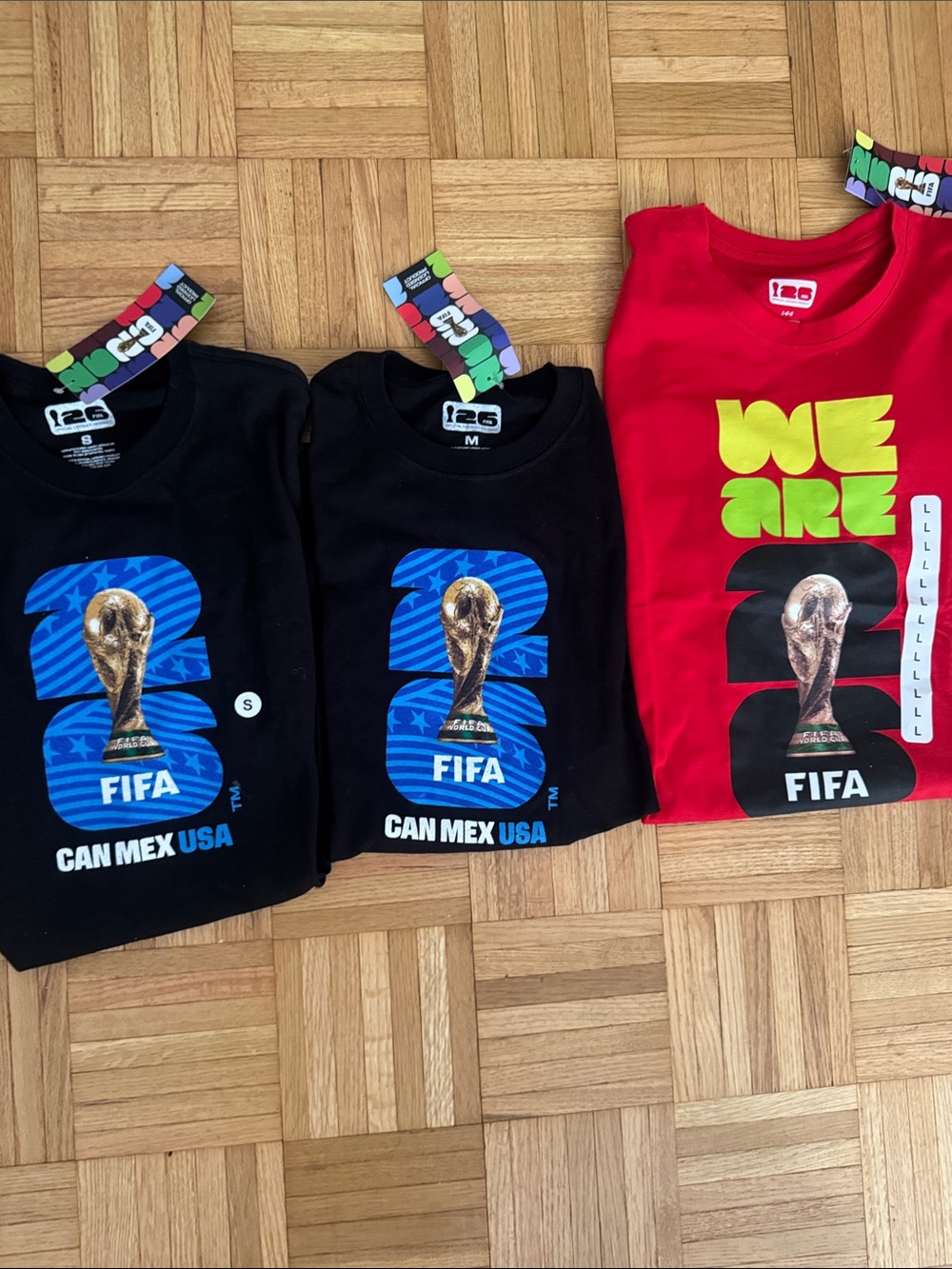 X3 FIFA World Cup 2026 CAN MEX USA T-Shirt Mens Gray Soccer Light and Dark NWT
